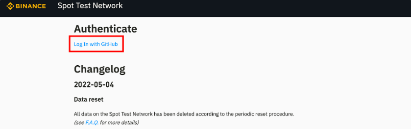 Accessing the Binance Spot Testnet