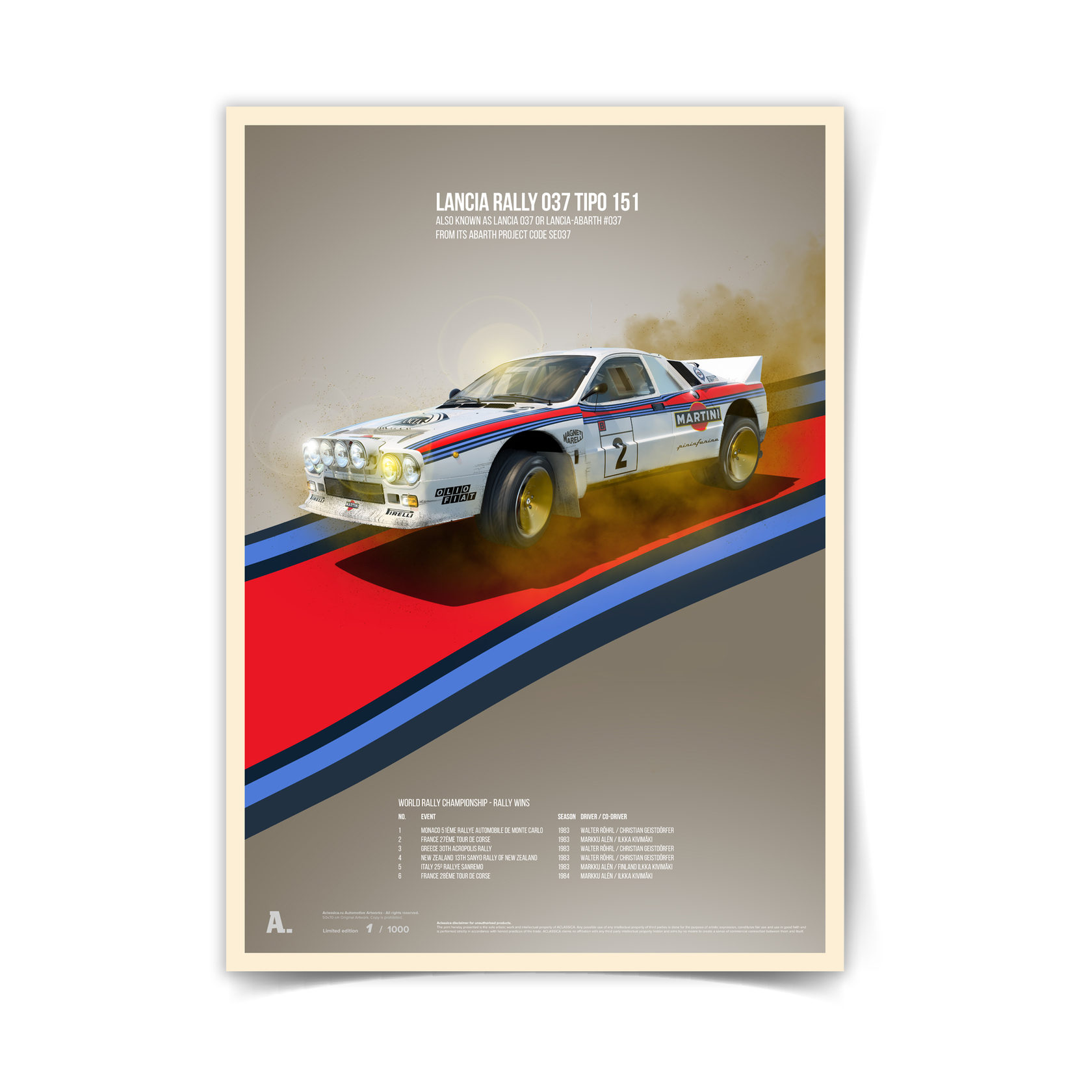 Купить постер Lancia Rally 037 Fly – Aclassica