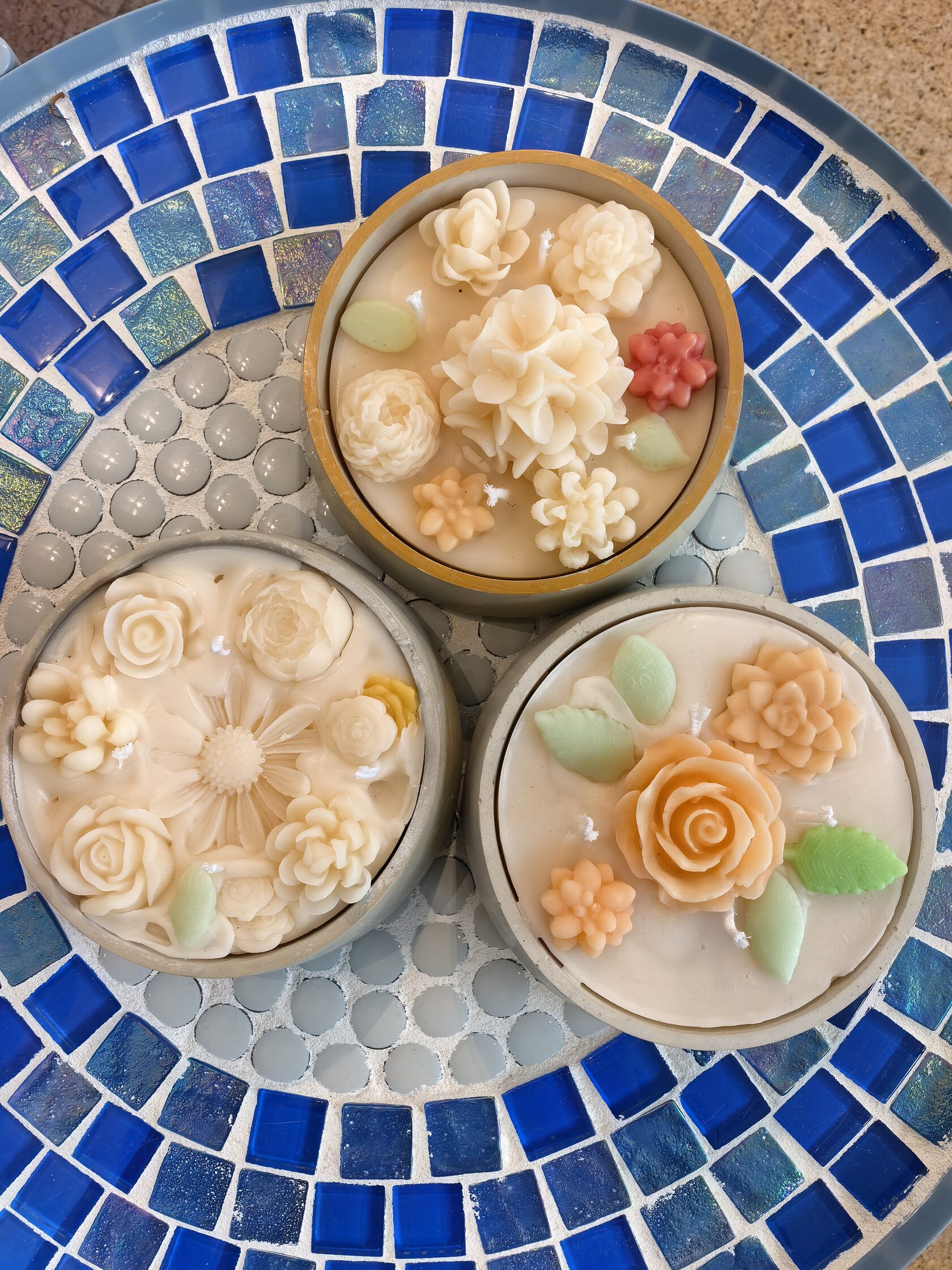 Candles made at the studio