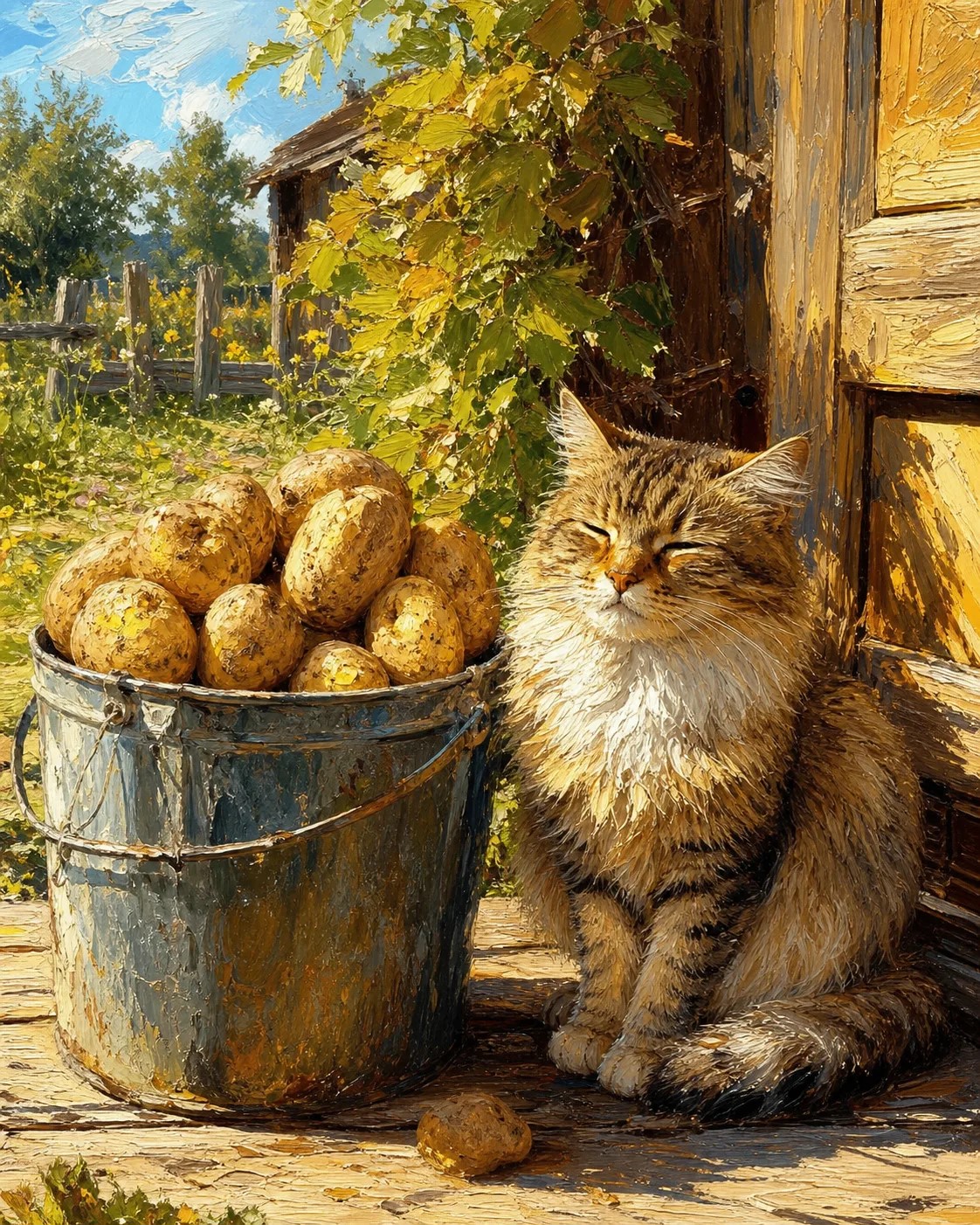 Подсолнухи в корзине