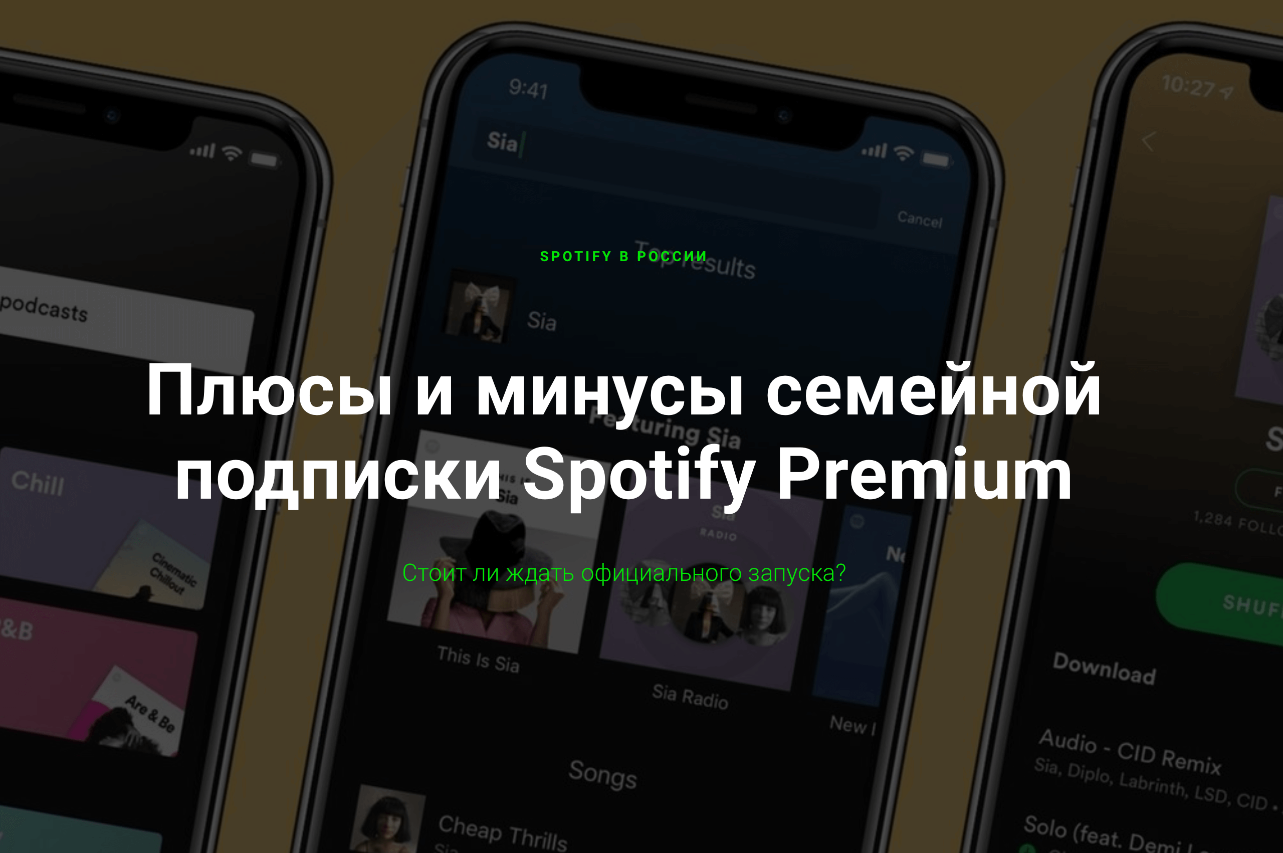 Плюсы и минусы семейной подписки Spotify Premium