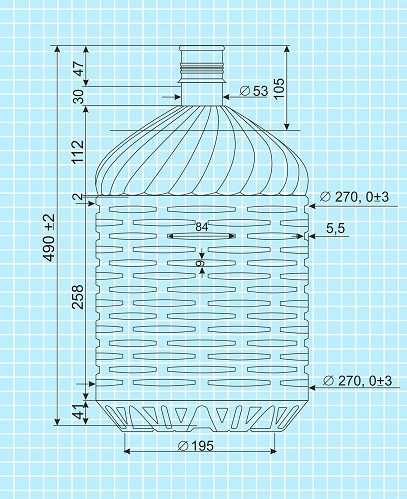 Бутыль 19 л чертеж