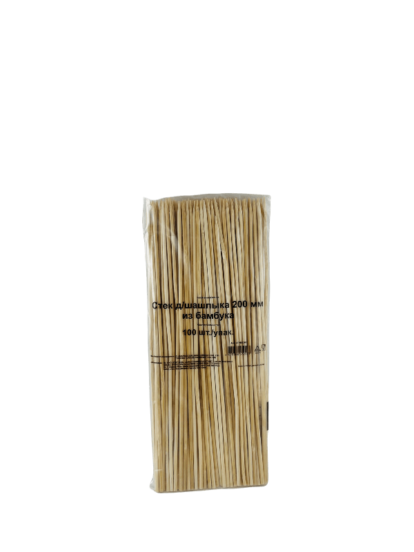 Стек для шашлыка, бамбук 200мм, 100шт/упак