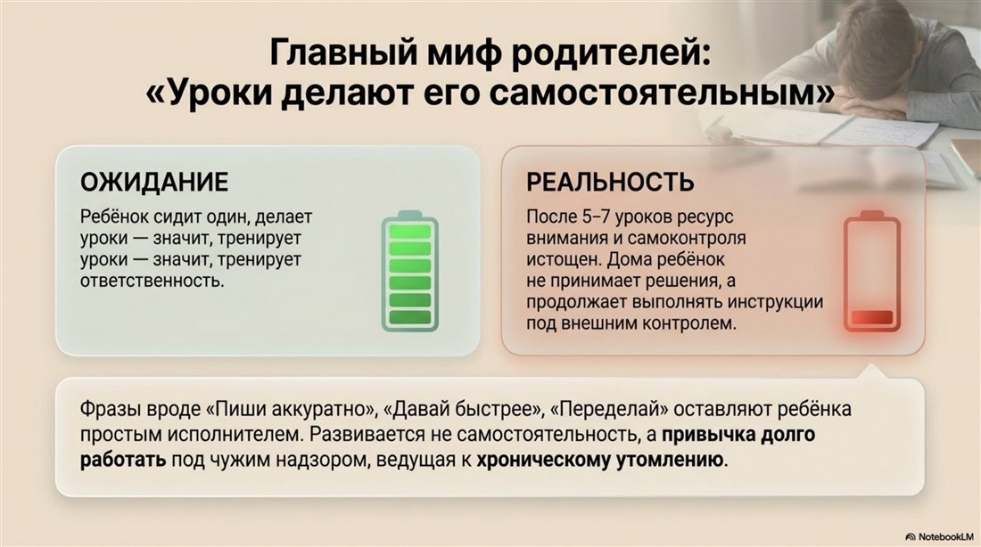 Миф: уроки развивают самостоятельность