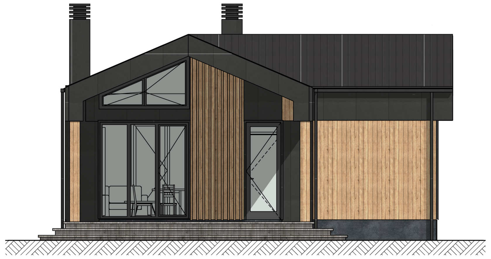 Проект дома "Компакт+" для наглядного представления и визуализации данного варианта дома спереди