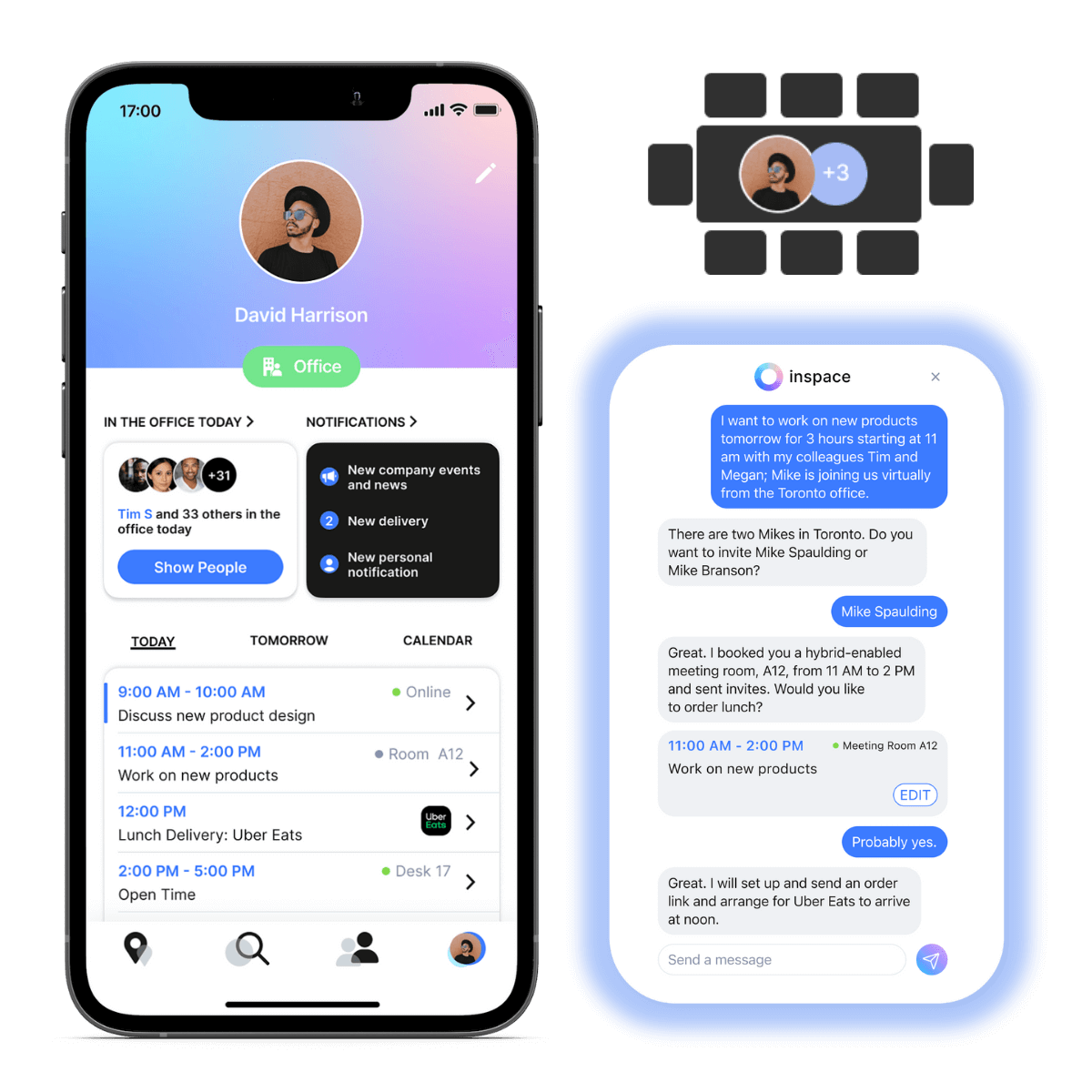 Intelligent meeting room booking anticipates your needs and takes care of the details for you.