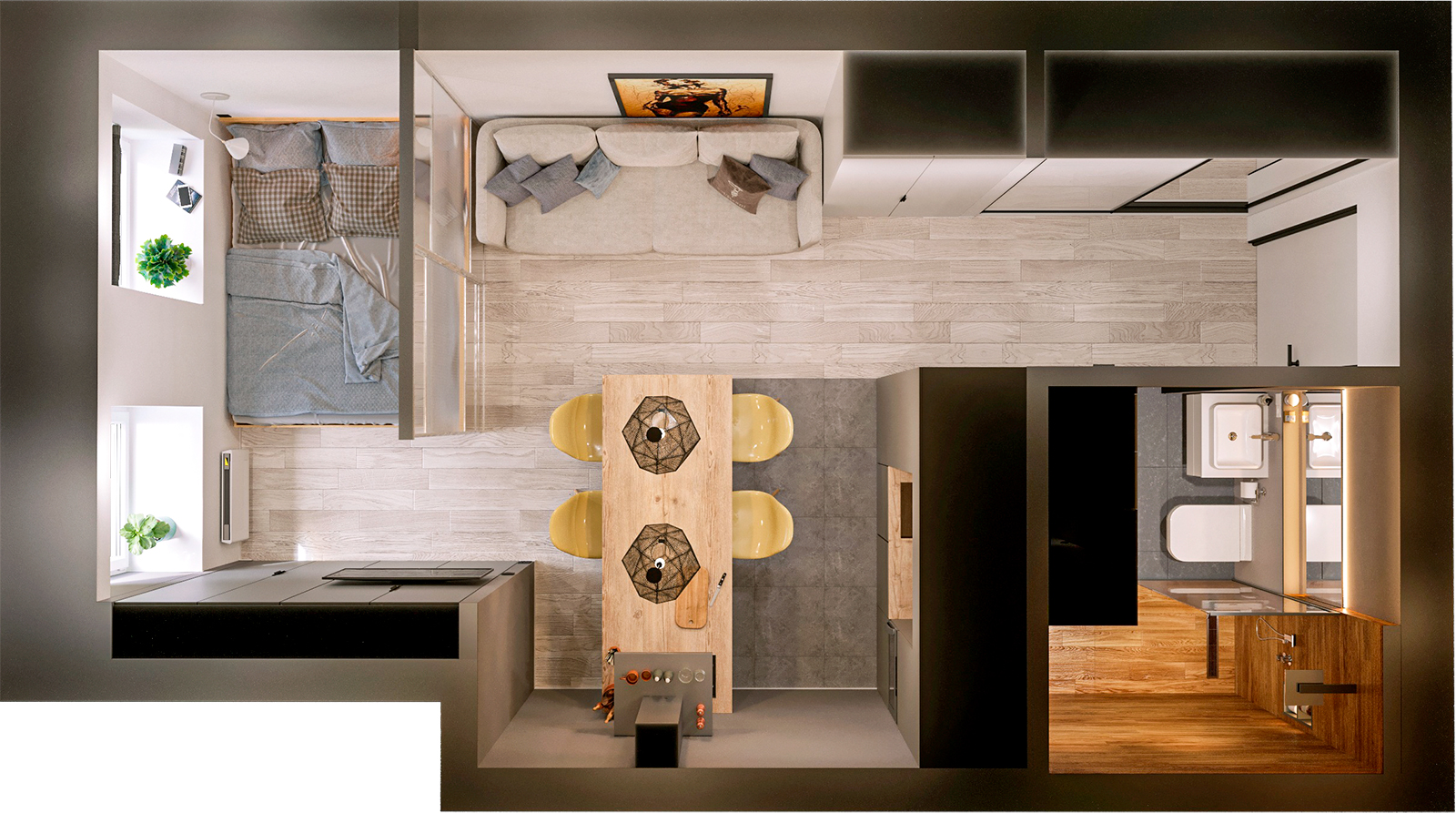 Дизайн проект кухни-гостиной 30 кв.м. | Студия Дениса Серова | Планы кухни, Макеты гостиной, Дизайн