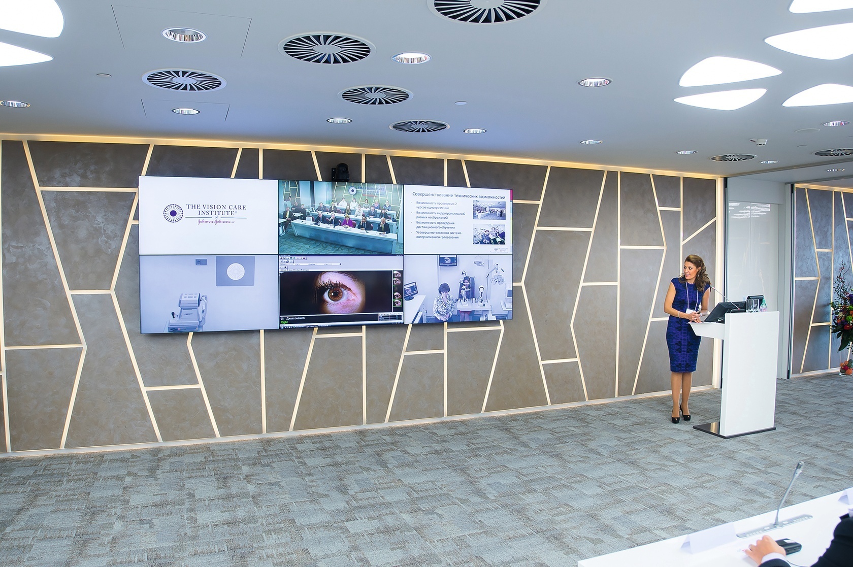 Video Wall for the Vision Care Institute Polywall