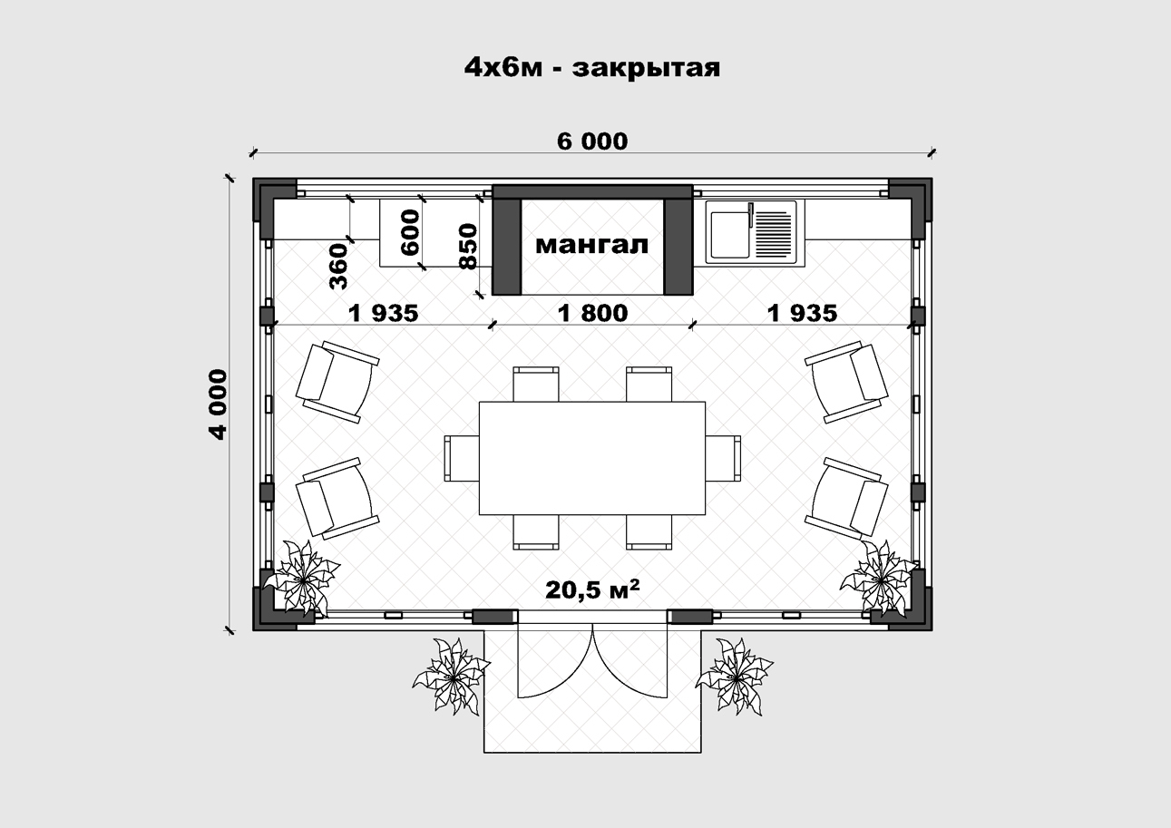 Планировка беседки. План беседки.