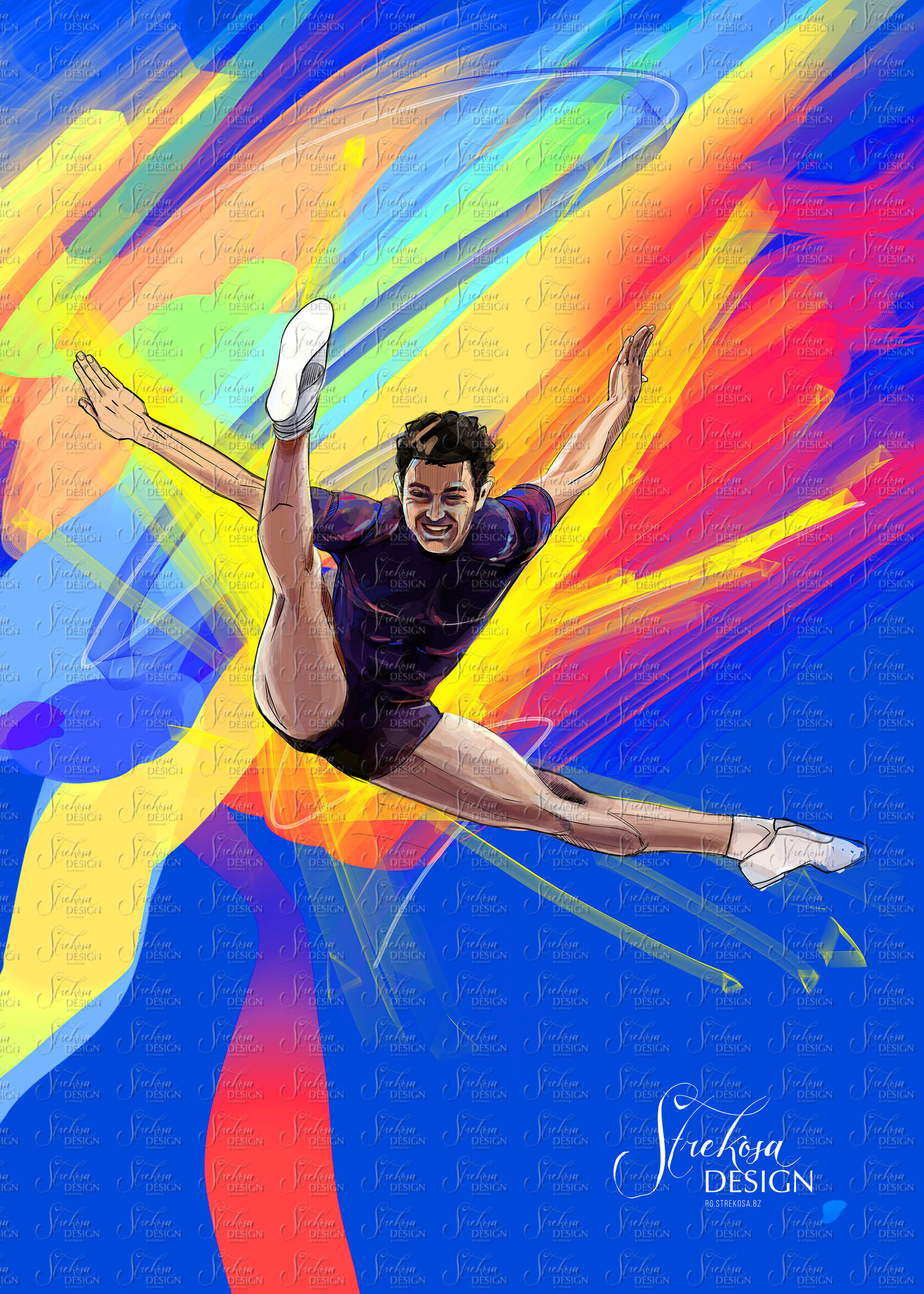 Sports Illustration A0003 aerobics artwork by Strekosa Design