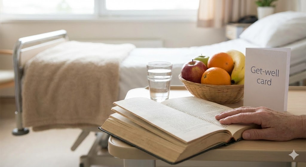 Внимание — лучшее лекарство. Книга и фрукты могут скрасить больничные будни.