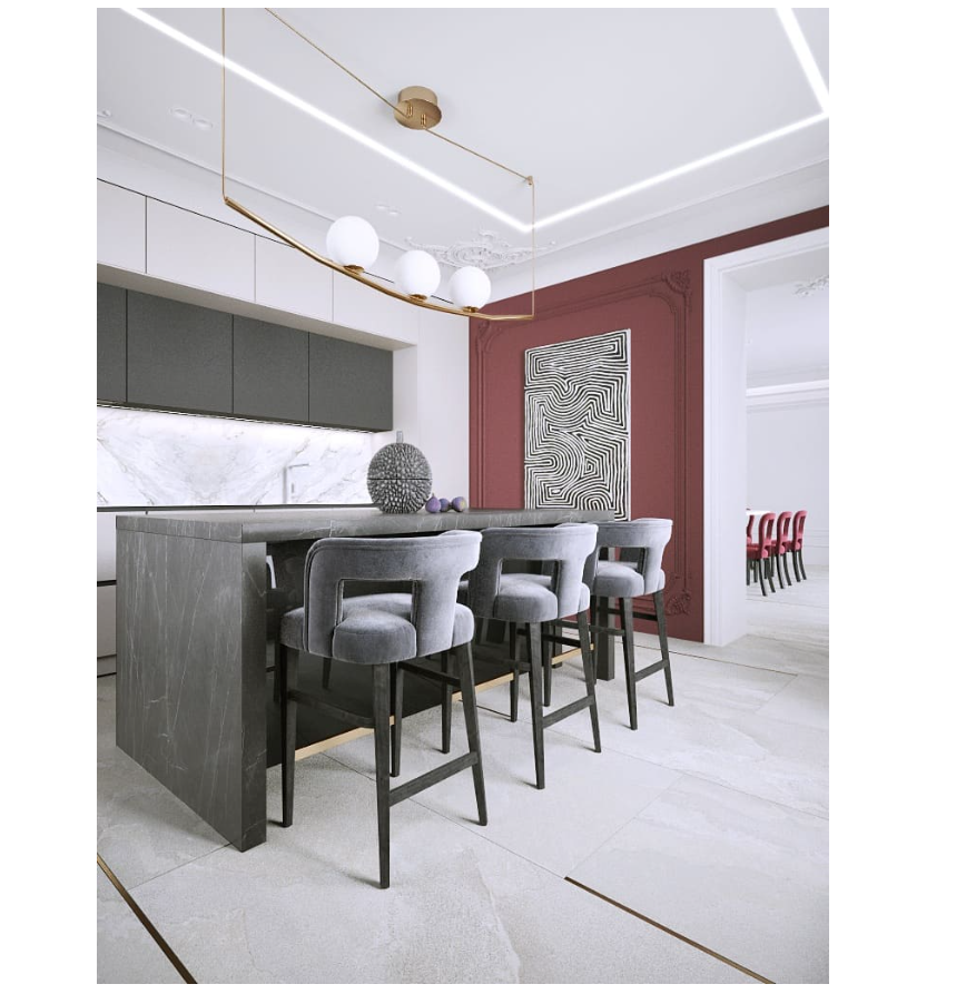 латунные вставки в полу в проекте P.S. Interior