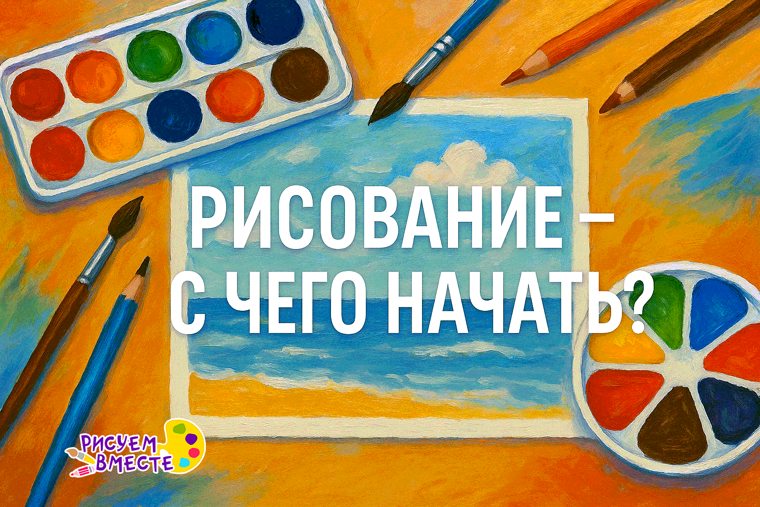 Акриловая живопись на холсте с изображением художника за мольбертом – первые шаги в рисовании