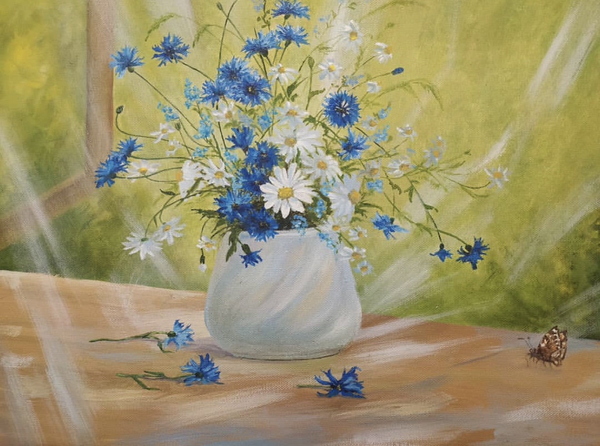 Картина на заказ &quot;Васильки&quot; от художника Ольги Васильковой