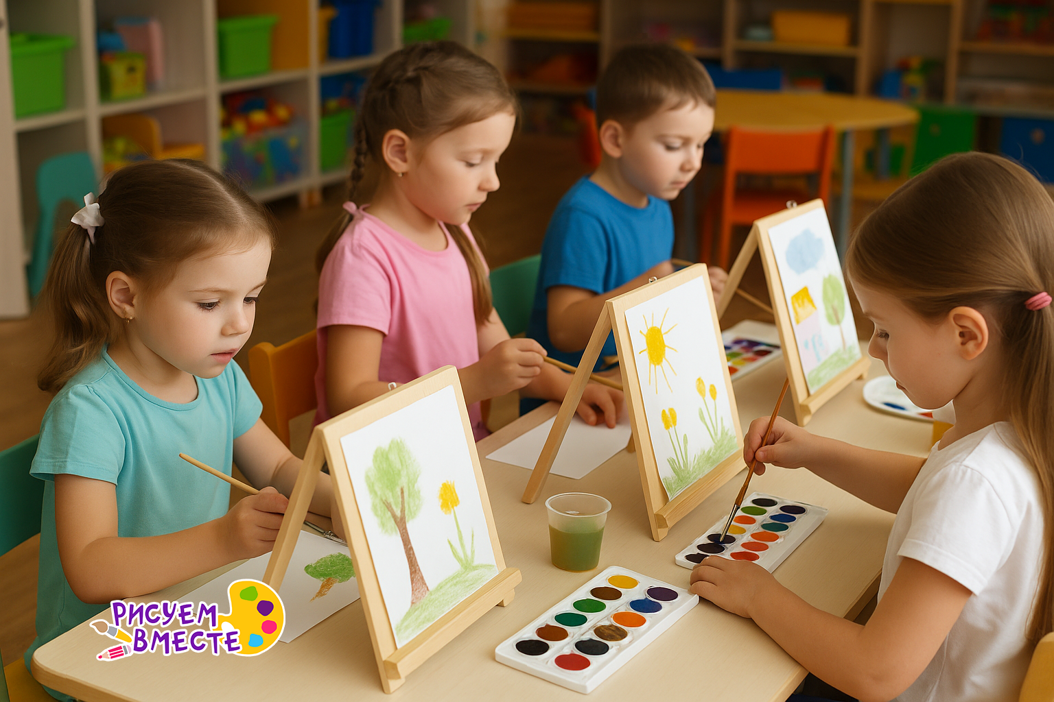 Дети в детском саду учатся рисовать под руководством воспитателя – методика обучения предметному, сюжетному и декоративному рисованию