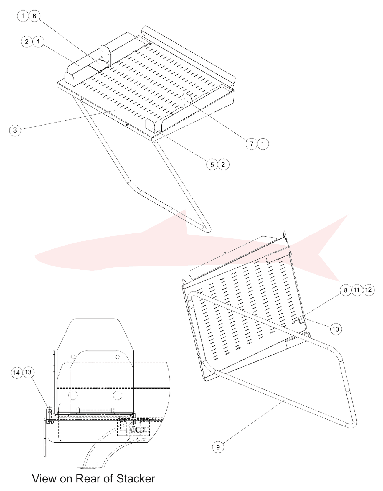 Morgana AutoCreaser Pro 50 7-08-13 Stacker Assembly — схема деталей