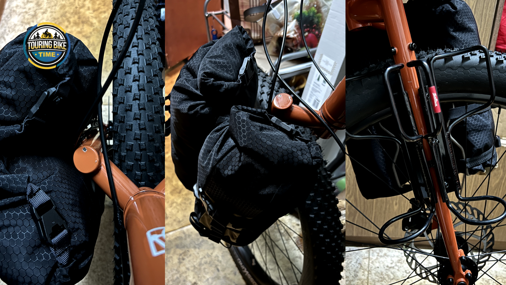 Shulz Mom's Favorite. Пример размещения 2-х 6 литровых сумок Masey Bikepack с одной стороны вилки