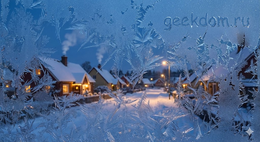 Морозный узор на окне в Власьев день