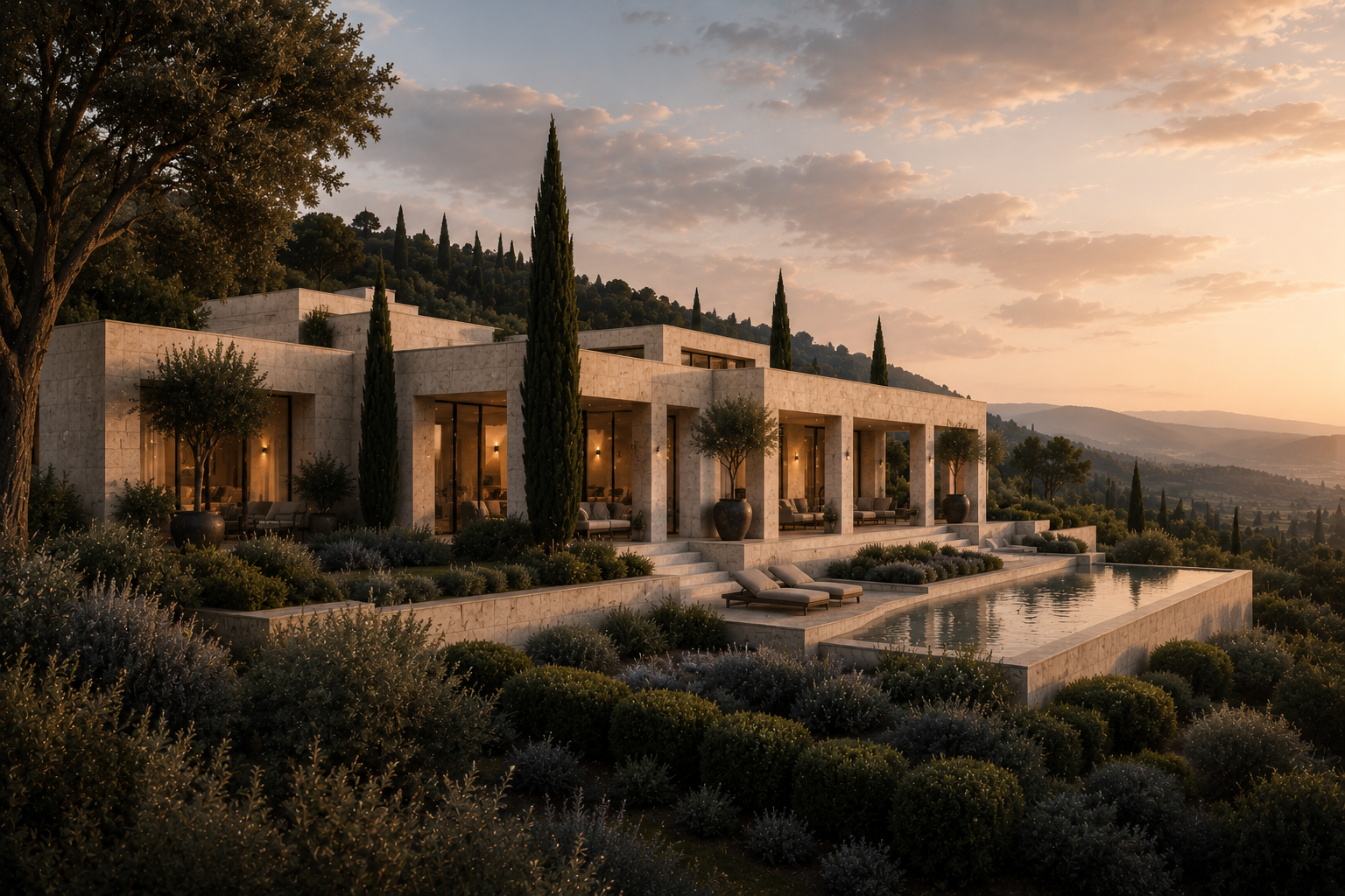 Villa delle Arcate main architectural view