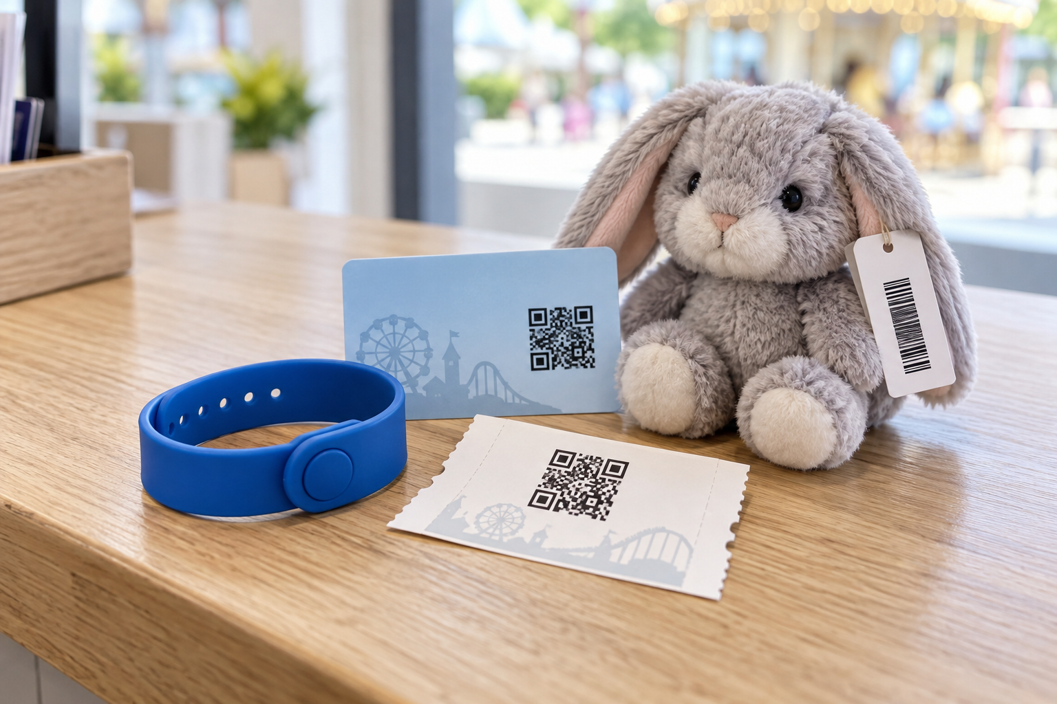 Билет с QR, карта и браслет KitPark