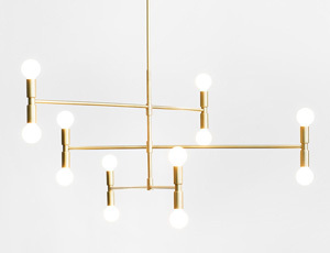 Люстра Atomium из латуни