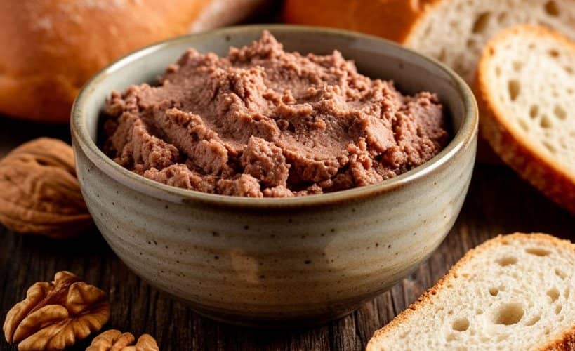 Паштет из фасоли и плавленного сыра с грецкими орехами