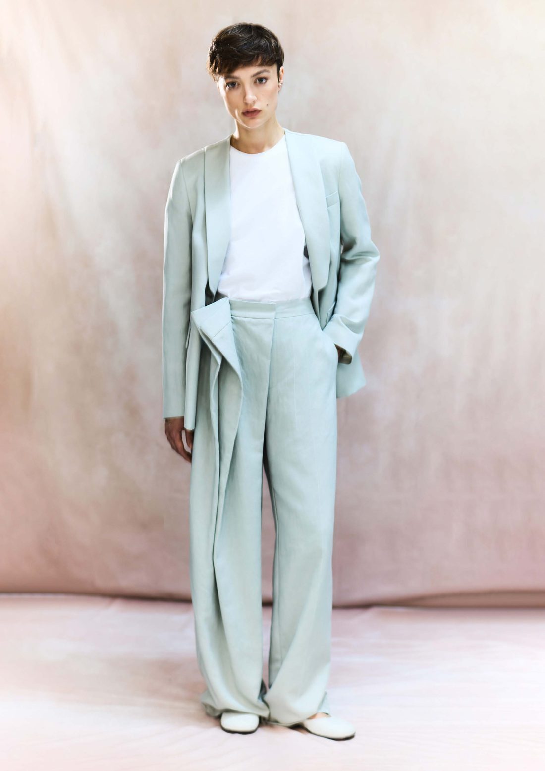 Malloni: completo giacca e pantalone verde acqua