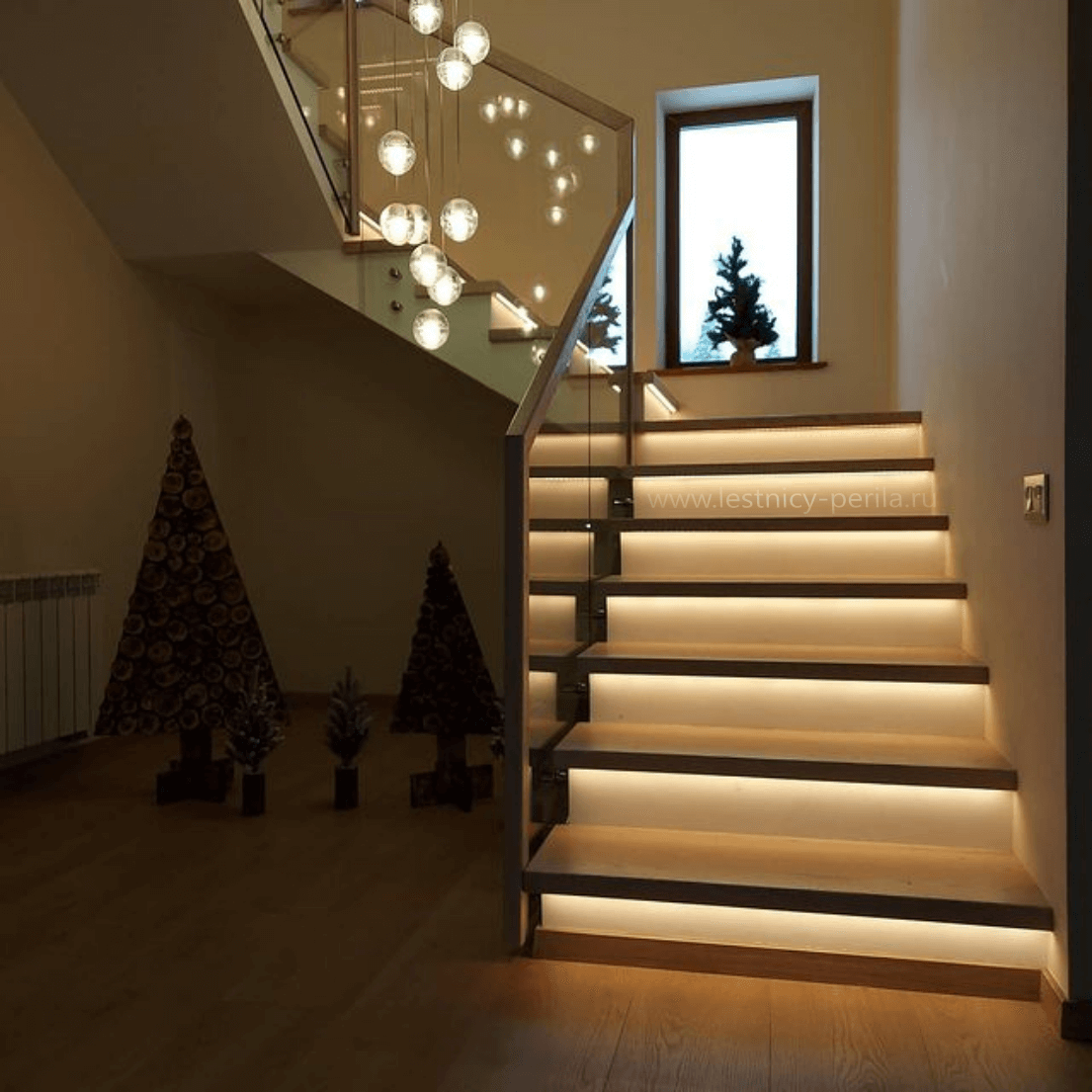 Отделка бетонных и металлических лестниц деревом заказать в Москве