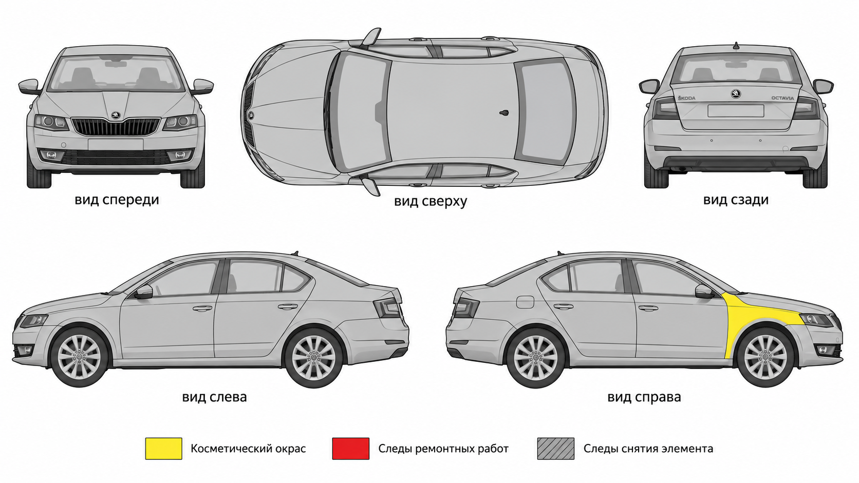 Карта ЛКП Skoda Octavia