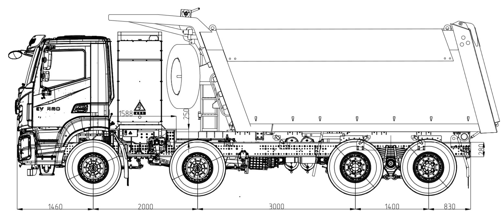 Электрический самосвал 8х4 АМТ