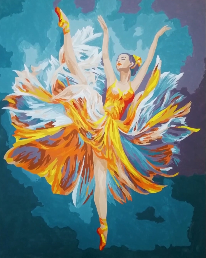 картина по номерам с вайлдберриз - балерина анимация