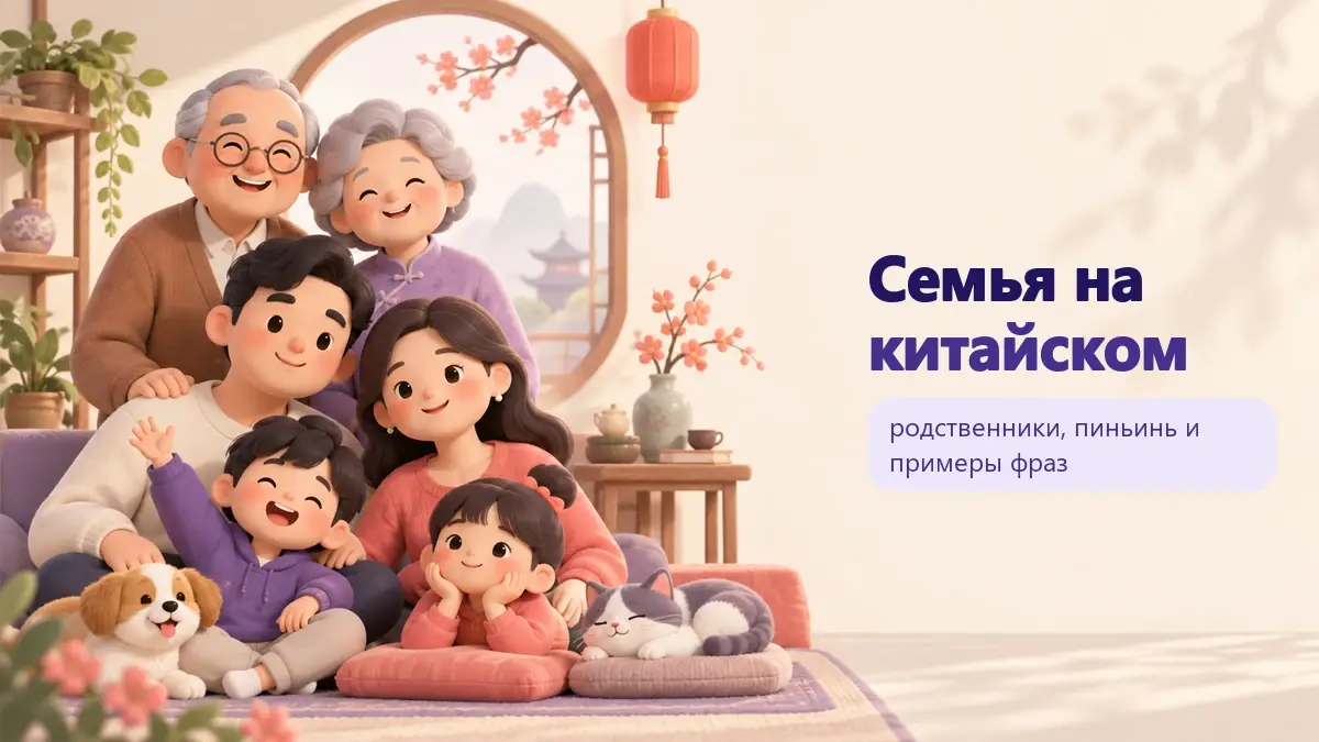 Обложка статьи «Семья на китайском»: тематическая учебная композиция LaRou