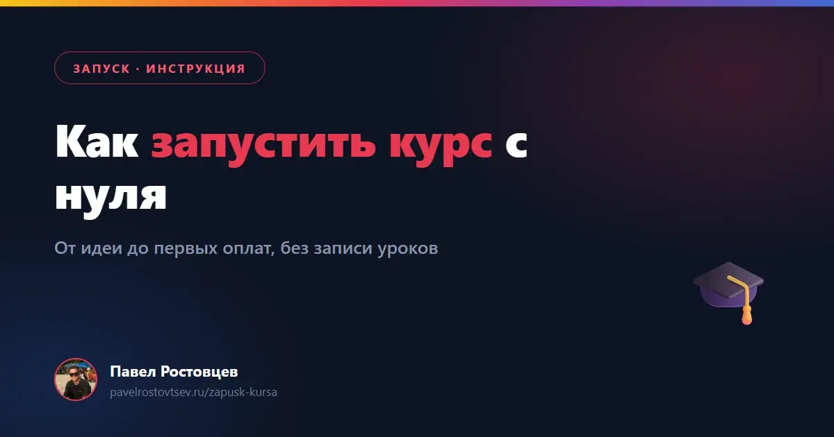 Как запустить курс с нуля