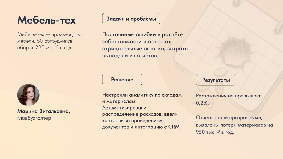 карточка кейса мебель