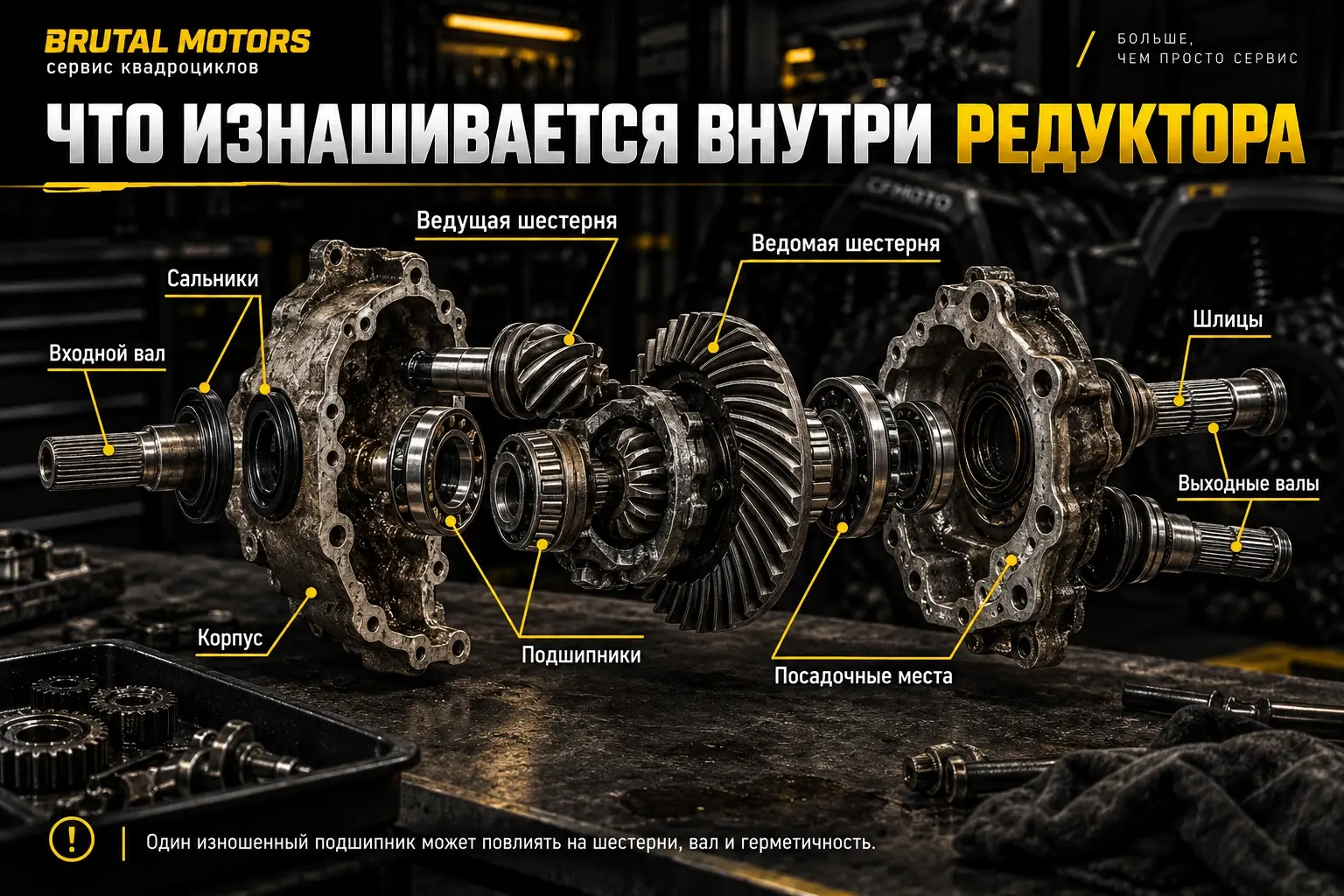 Устройство редуктора квадроцикла