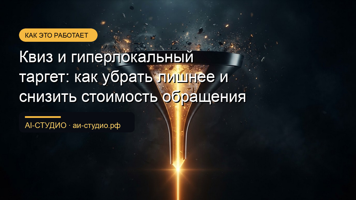 Квиз и гиперлокальный таргет: как убрать лишнее и снизить стоимость обращения