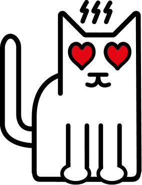 Котик с сердечками
