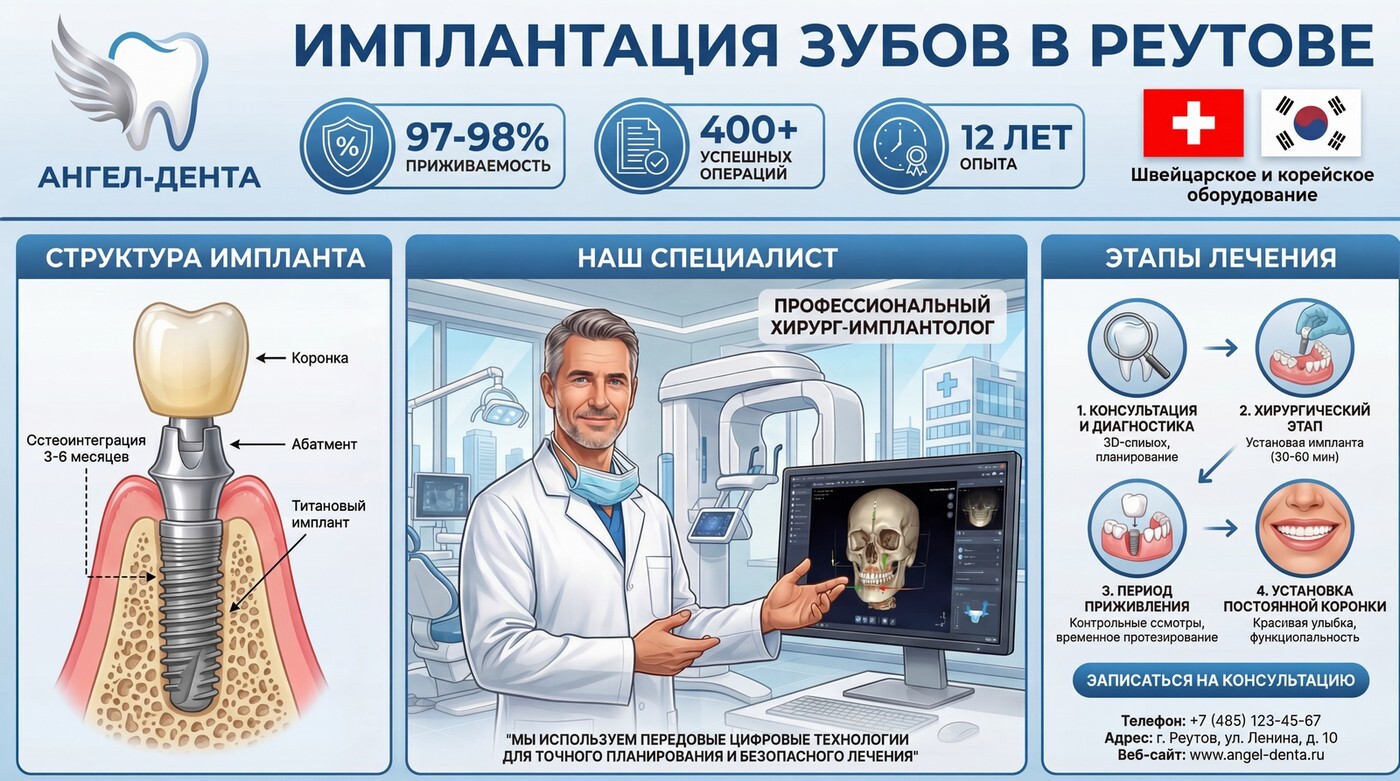 Имплантация зубов в Реутове