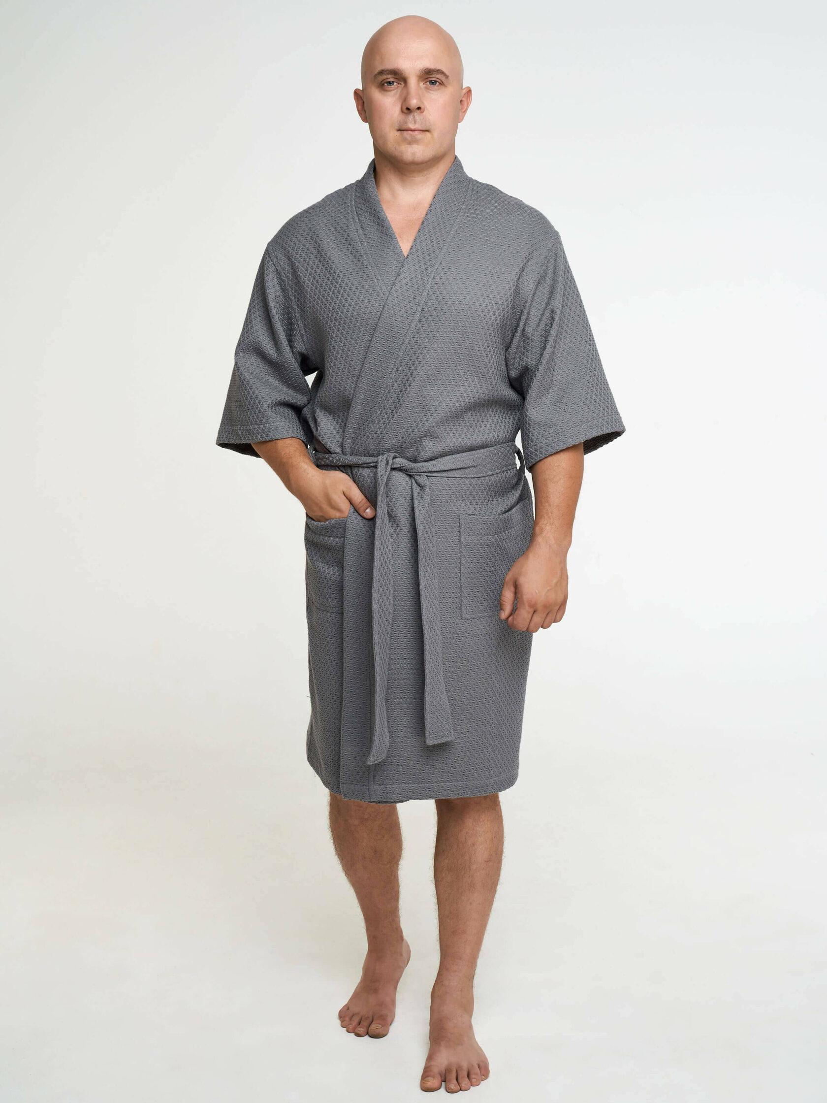 Халат вафельный кимоно