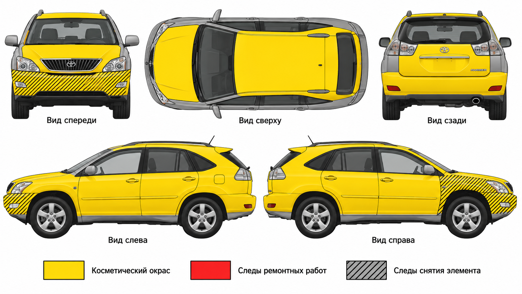 Карта ЛКП Toyota Harrier 2003