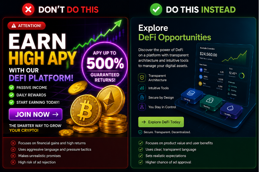 Crypto token ad example: hype-driven 