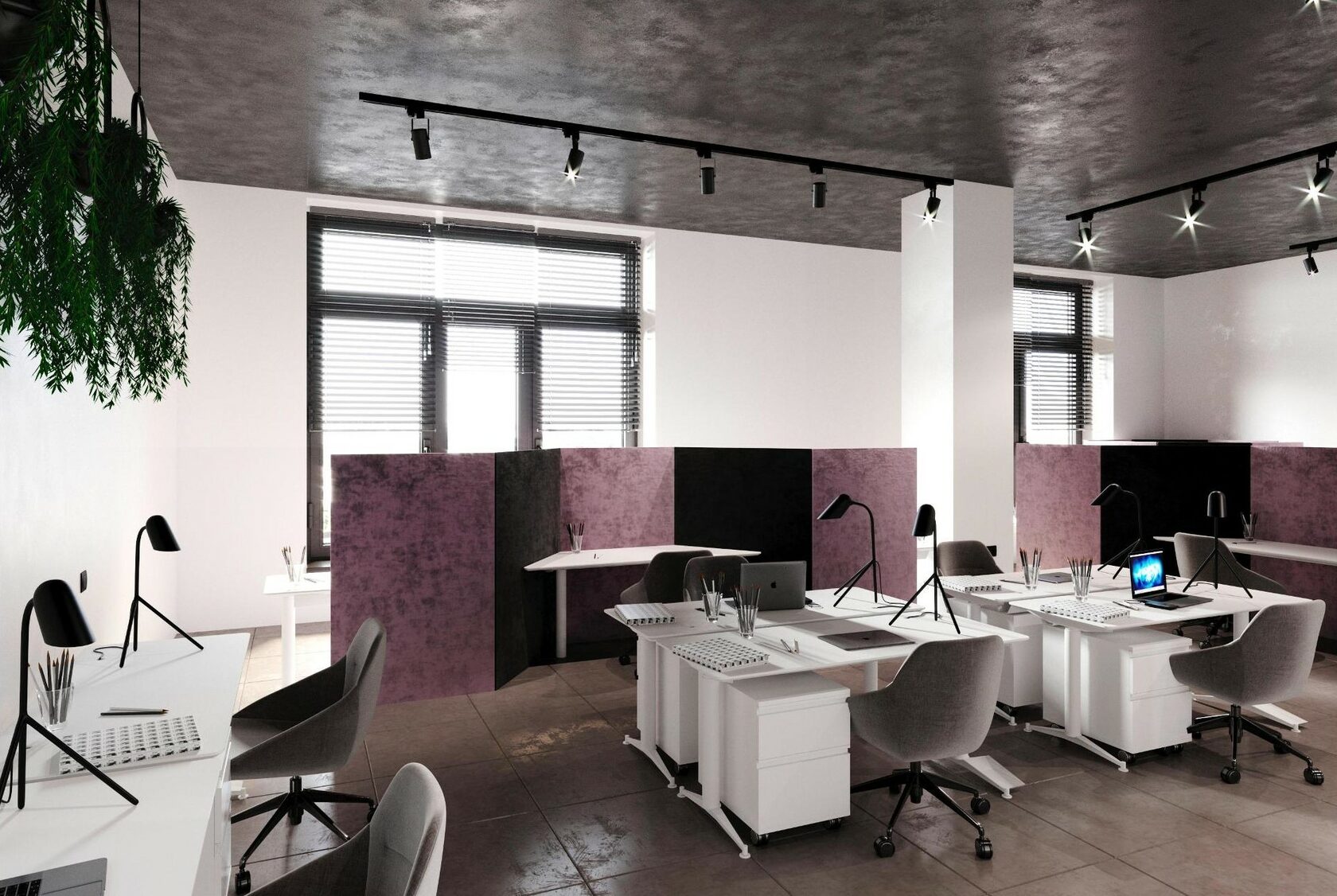 перегородки для офиса из мягких панелей в виде ширмы 