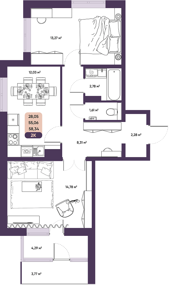 ЖК ПараПарк комфорт-класса, купить 2 комнатную квартиру