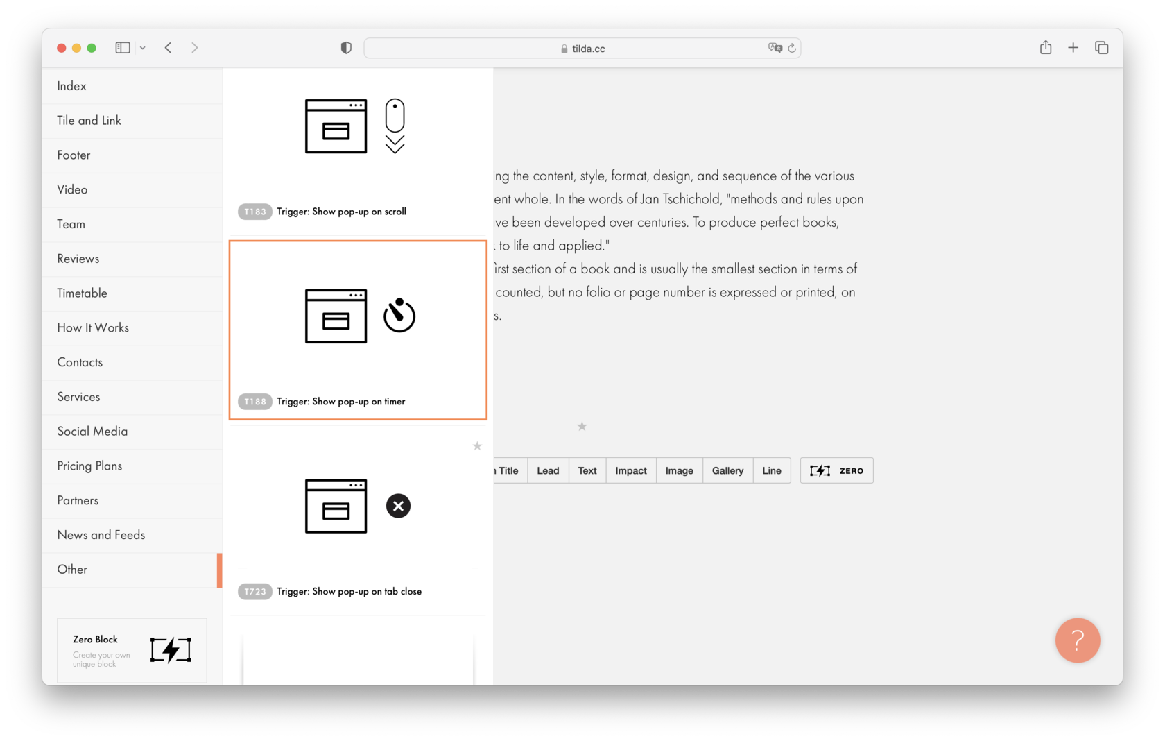 Pop-ups │ Tilda Help Center