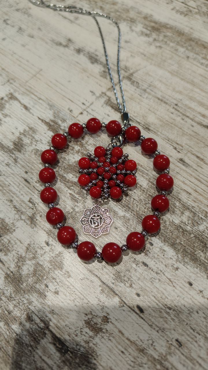 Мандала с цветами и камнями