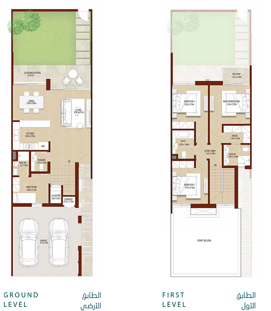 Villanova Floor Plans La Rosa 3 And 4 Bedroom Townhouses