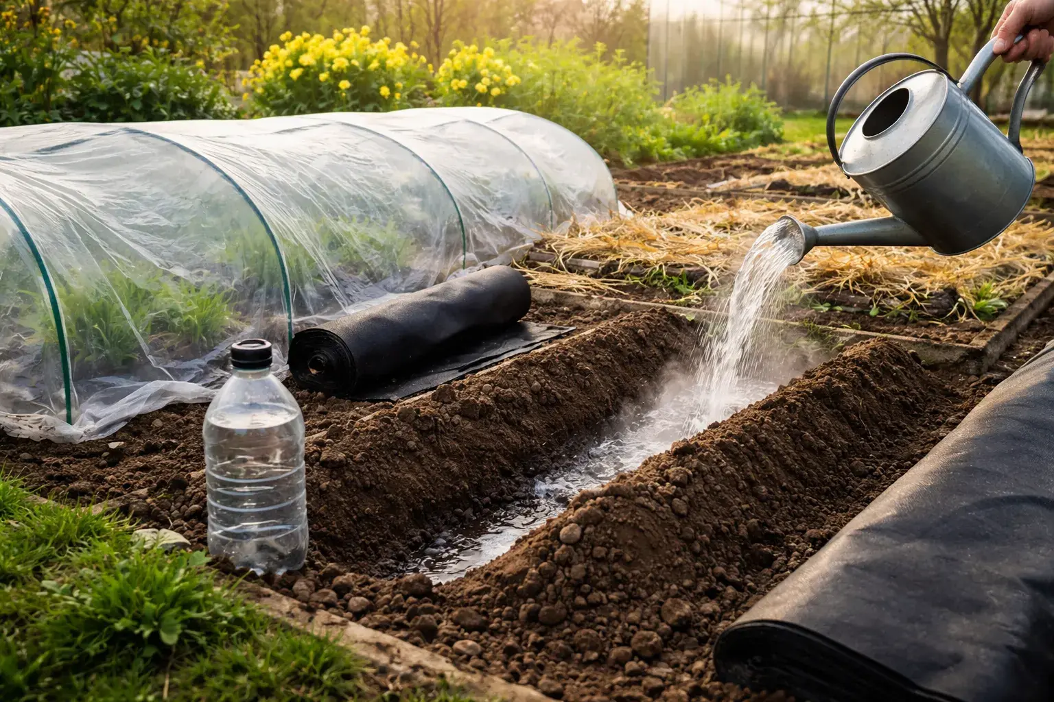Как быстро прогреть грядку