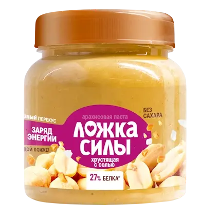 Арахисовая паста Ложка силы Хрустящая с солью