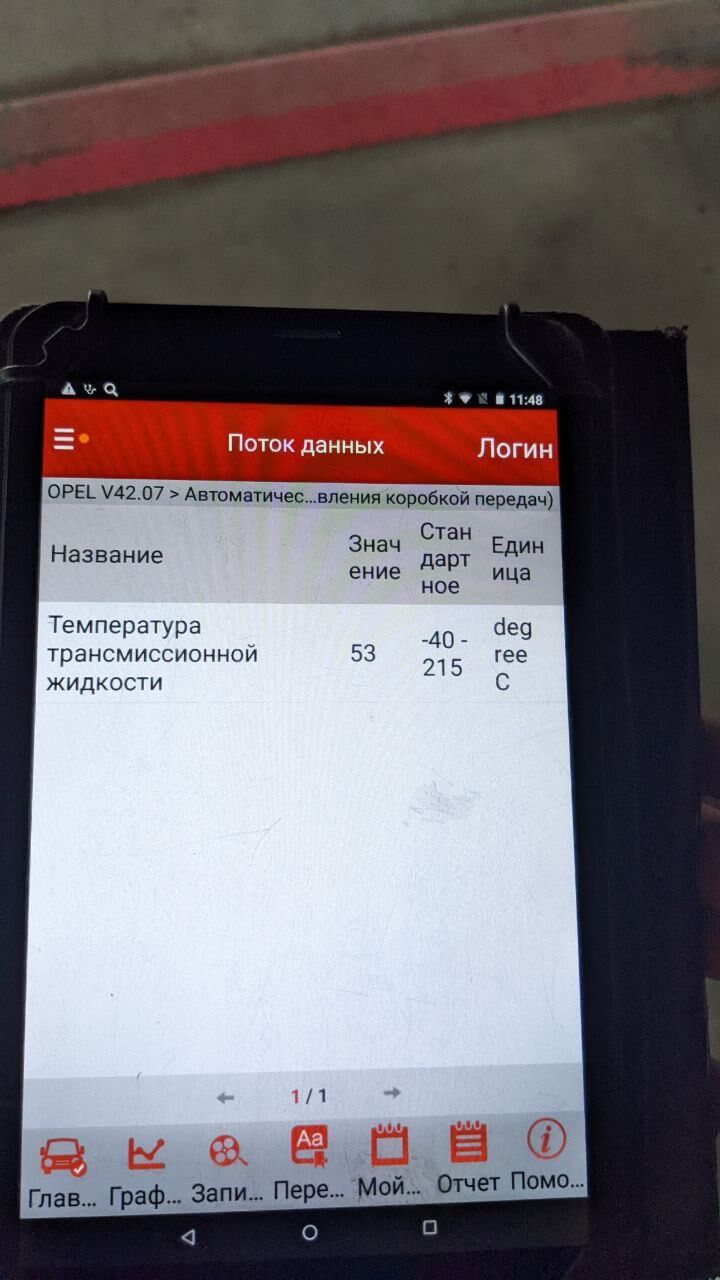 Контроль температуры АКПП Opel