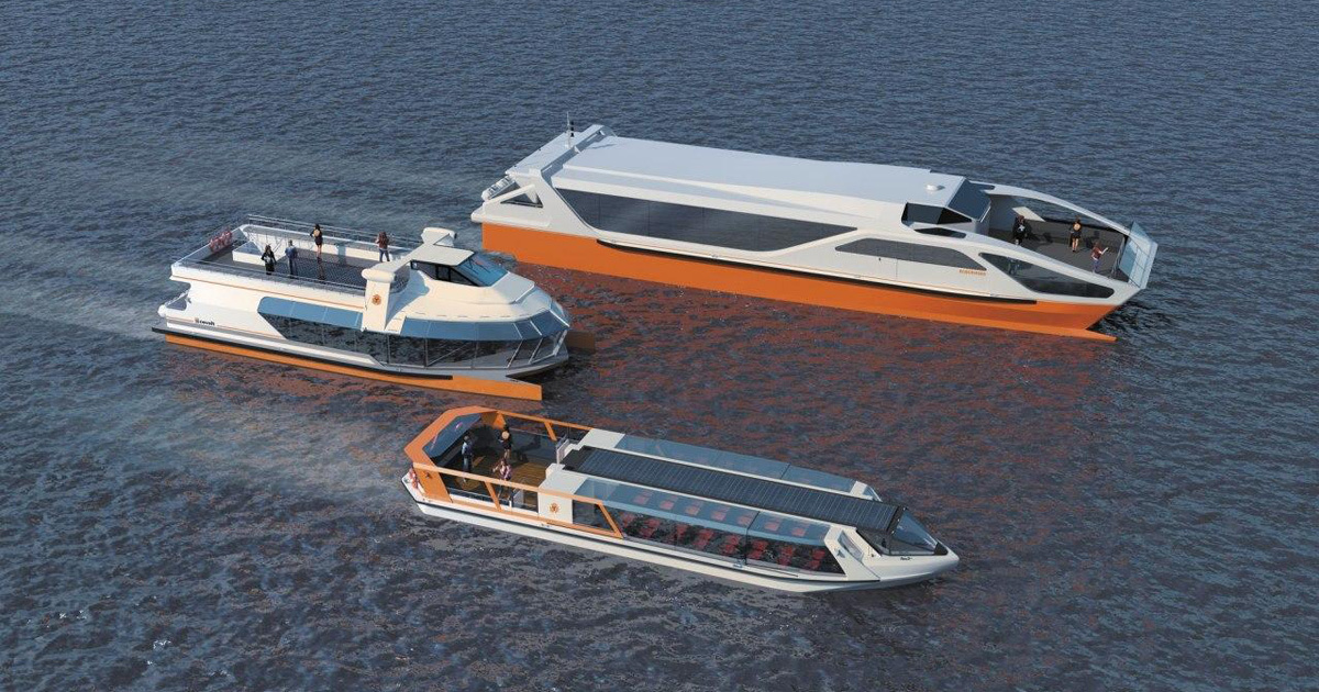 В Санкт-Петербурге спущен на воду  электрический катамаран «Эковольт», использующий литий-ионные аккумуляторы